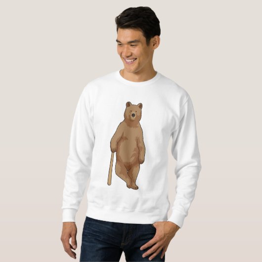 Baseball-Bär mit Baseballschläger Sweatshirt (Vorne ganz)