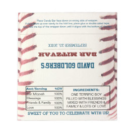 Baseball Bar Mitzvah Chocolate Candy Wrappers Notizblock
