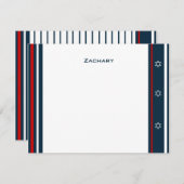 Baseball Bar Mitzvah Danke Mitteilungskarte (Vorne/Hinten)