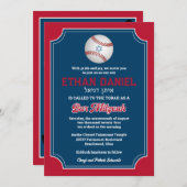Baseball Bar Mitzvah Einladung (Vorne/Hinten)