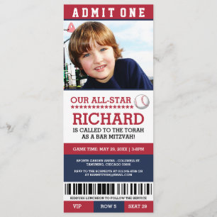 Baseball Bar Mitzvah Invites Einladung