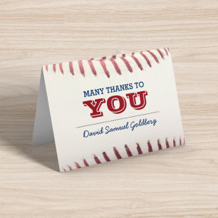 Baseball Bar Mitzvah Vielen Dank Hinweis Dankeskarte