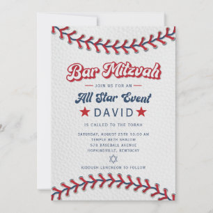 Baseball Bar Mizwa Einladung All Star