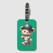Baseball Bären 1 Gepäckanhänger (Vorderseite Vertikal)