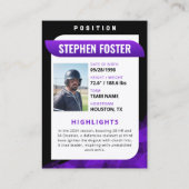 Baseball-Baseball-Baseball-Baseball-Player Telefonnummerkarte (Rückseite)