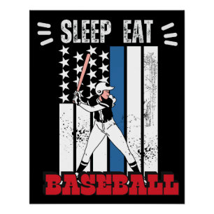 Baseball Baseball-Baseball-Spieler Funny Baseball Poster