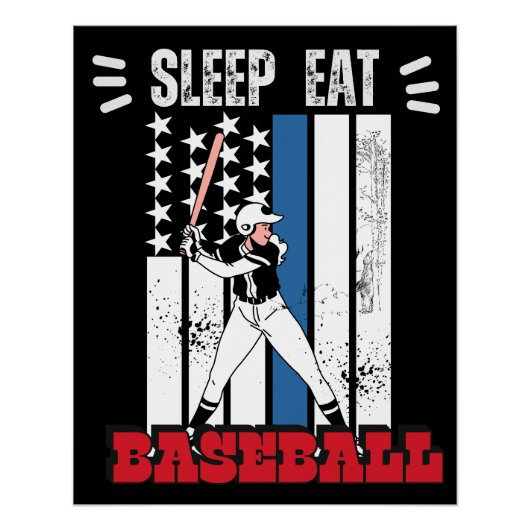 Baseball Baseball-Baseball-Spieler Funny Baseball Poster (Vorderseite)