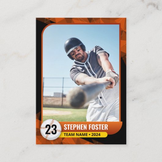 Baseball-Baseball-Baseballkartenspieler Telefonnummerkarte (Vorderseite)