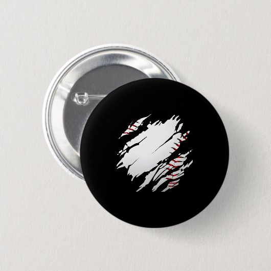 Baseball Baseball Design Button (Vorne & Hinten)