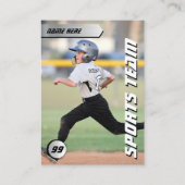 Baseball-Baseball-Karte-Baseball-Schildkarte Telefonnummerkarte (Rückseite)