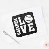 Baseball - Baseball-Liebe Quadratischer Aufkleber (Umschlag)