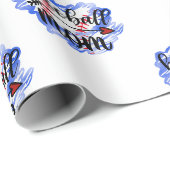 Baseball-Baseball-Mama Geschenkpapier (Rolleneckpunkt)