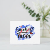 Baseball-Baseball-Mama Postkarte (Stehend Vorderseite)