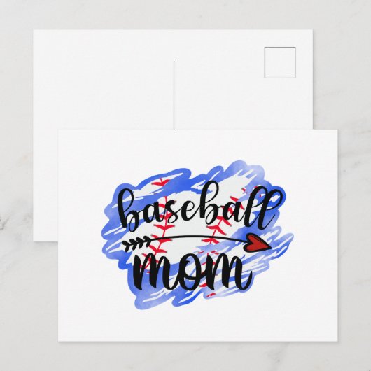 Baseball-Baseball-Mama Postkarte (Vorne/Hinten)