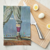 Baseball-Baseball, Pitcher im Baseball-Spiel Geschirrtuch (Viertel Falte)