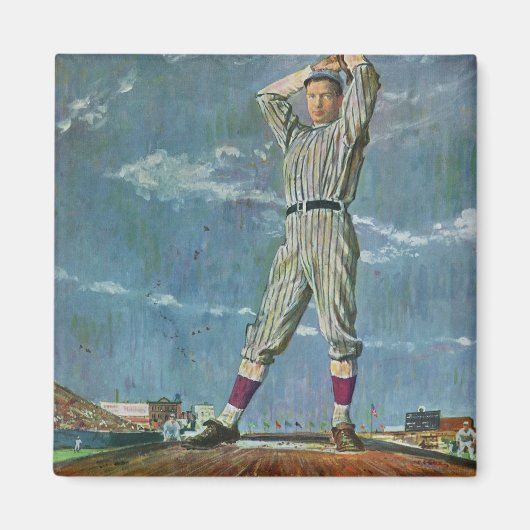 Baseball-Baseball, Pitcher im Baseball-Spiel Magnet (Vorne)