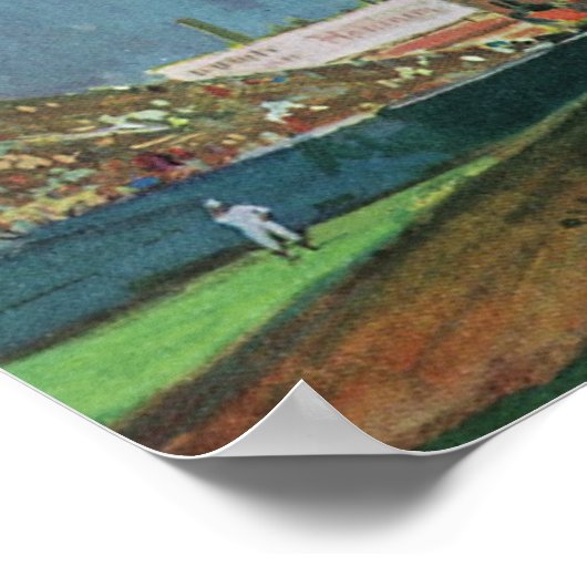 Baseball-Baseball, Pitcher im Baseball-Spiel Poster (Ecke)