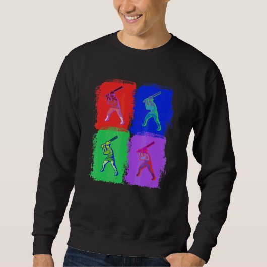 Baseball Baseball-Spiel Pop-Art Sweatshirt (Vorderseite)
