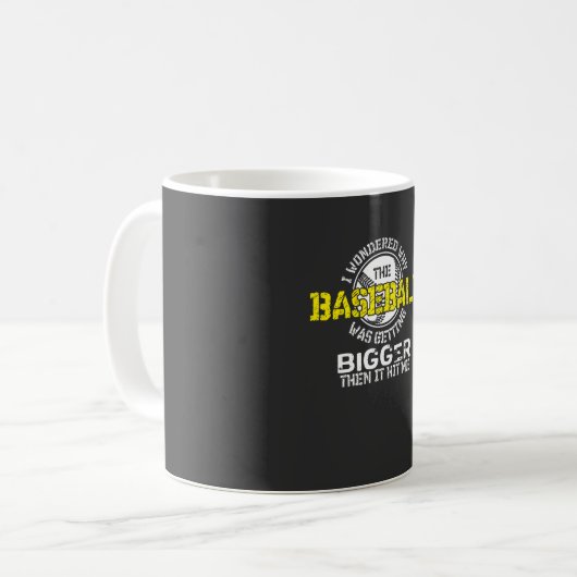 Baseball - Baseball wird größer Kaffeetasse (Vorderseite Links)