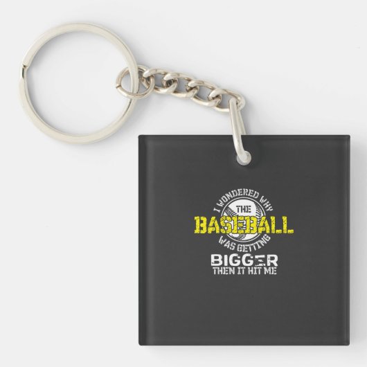 Baseball - Baseball wird größer Schlüsselanhänger (Vorderseite)