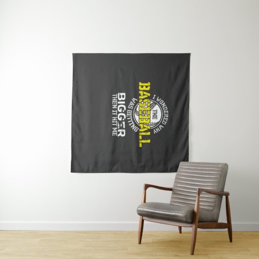 Baseball - Baseball wird größer Wandteppich (Beispiel (Horizontal))