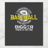 Baseball - Baseball wird größer Weinetikett (Einzelnes Label)