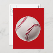 Baseball - Baseballs für Sportvorlagen auf Rot Postkarte (Vorne/Hinten)