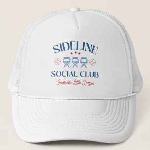 Baseball Baseline Social Club mit Liga-Namen Truckerkappe