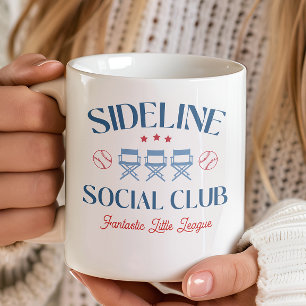 Baseball Baseline Social Club mit Ligennamen Kaffeetasse