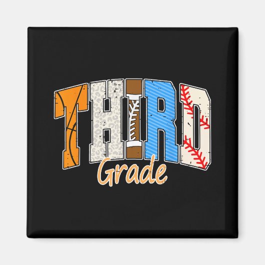 Baseball Basketball zurück zur dritten Schule Magnet (Vorne)