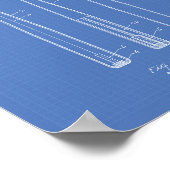 Baseball Bat 1924 Patentart - Blueprint Poster (Ecke)