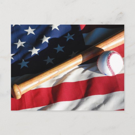 Baseball, Bat and American Flag Postcard Postkarte (Vorderseite)