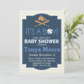 Baseball Bat Baby Dusche Einladung (Stehend Vorderseite)