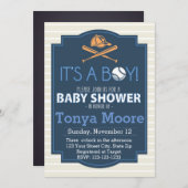 Baseball Bat Baby Dusche Einladung (Vorne/Hinten)