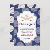 Baseball Bat Ball Briefmarke mit Baby Boy Baby Dus Dankeskarte (Vorne/Hinten)