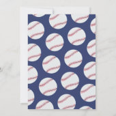 Baseball Bat Ball Briefmarke mit Baby Boy Baby Dus Einladung (Rückseite)