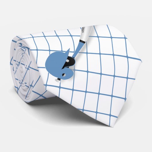 Baseball Bat Ball Helmet Blue Karo Necktie Krawatte (Gerollt)