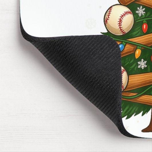Baseball Bat Christmas Tree Lights Holiday Design  Mousepad (Ecke)