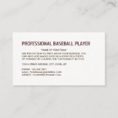 Baseball Bat & Gear aus Holz, Baseballspieler, Tra Visitenkarte (Rückseite)