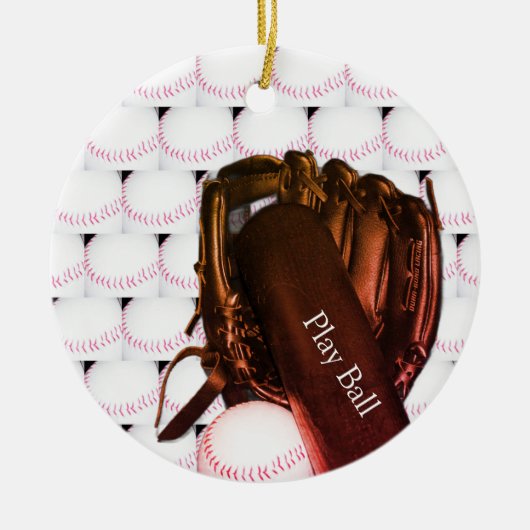 Baseball Bat Glove Foto Ornament (Vorne)