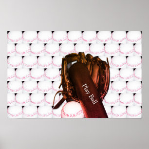 Baseball Bat Glove Foto Poster