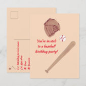 Baseball Bat Glove Geburtstagsparty Einladung Post (Vorne/Hinten)