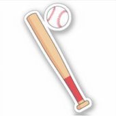 Baseball-Bat mit Ball Aufkleber (Vorderseite)