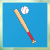 Baseball-Bat mit Ball Fensteraufkleber (Blatt 3)