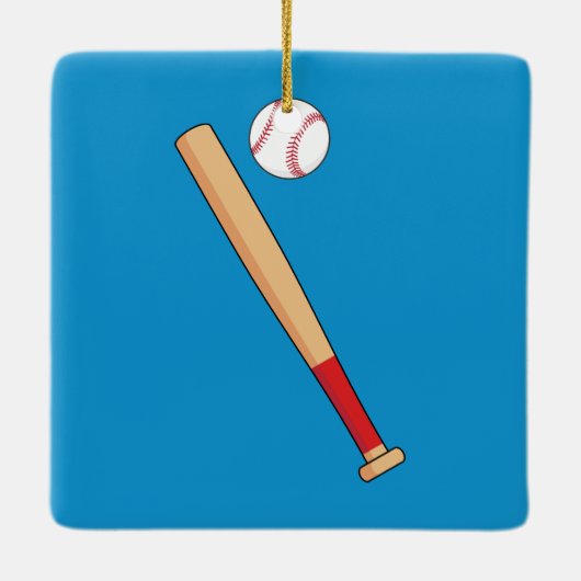Baseball-Bat mit Ball Keramikornament (Rückseite)