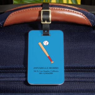 Baseball-Bat mit Ball personalisieren Gepäckanhänger
