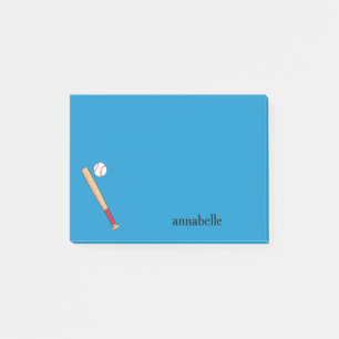 Baseball-Bat mit Ball personalisieren Post-it Klebezettel
