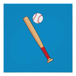 Baseball-Bat mit Ball Poster