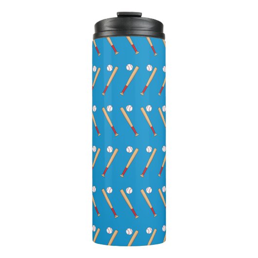 Baseball-Bat mit Kugelmuster Thermosbecher (Vorderseite)