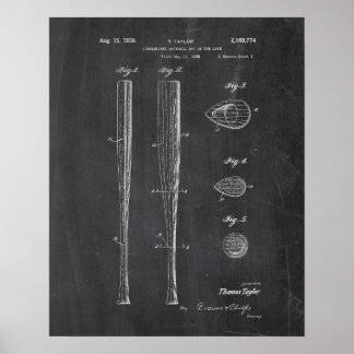 Baseball-Bat-Patent Poster